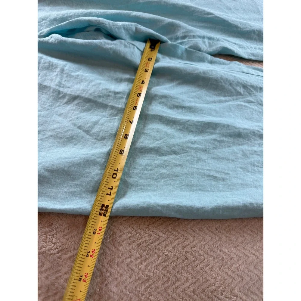 Charter Club Luxury Linen Light Blue Drawstring Straight Leg Pants Womens 16‎